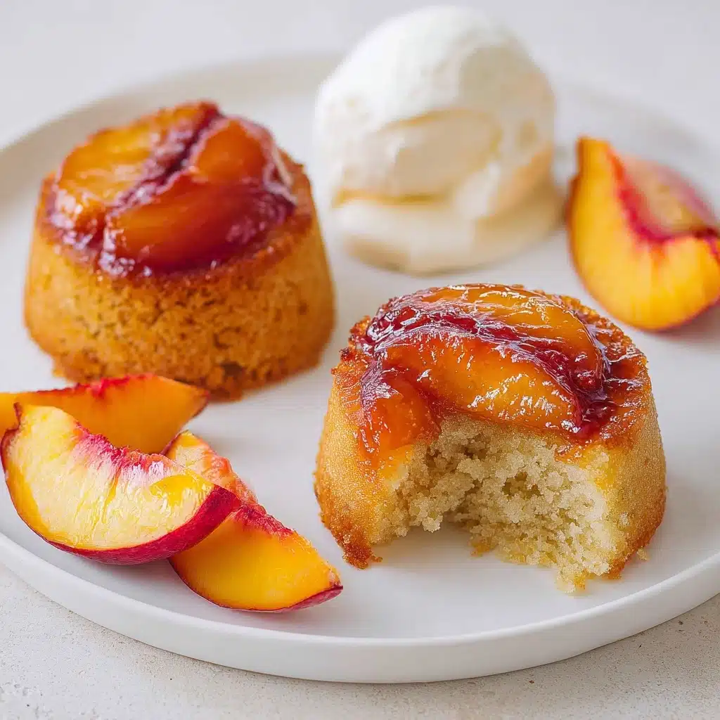 Peach Upside Down Mini Cakes Recipe - Recipe Image