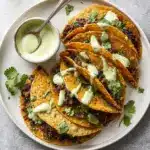 Crispy Baked Ground Turkey Tacos with Avocado Sauce Recipe