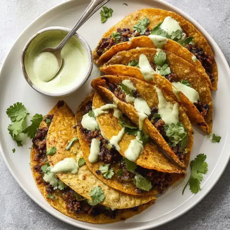 Crispy Baked Ground Turkey Tacos with Avocado Sauce Recipe