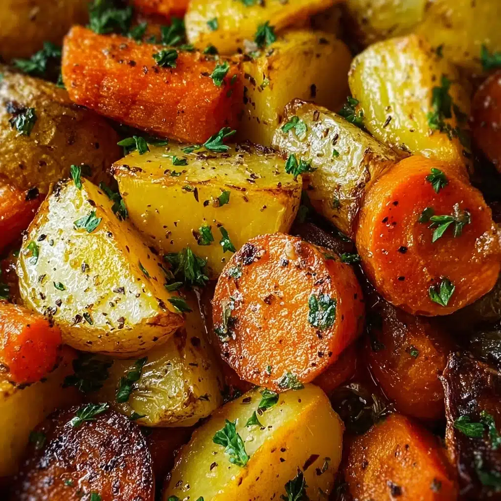 Garlic Herb Roasted Potatoes, Carrots, and Zucchini Recipe - Recipe Image