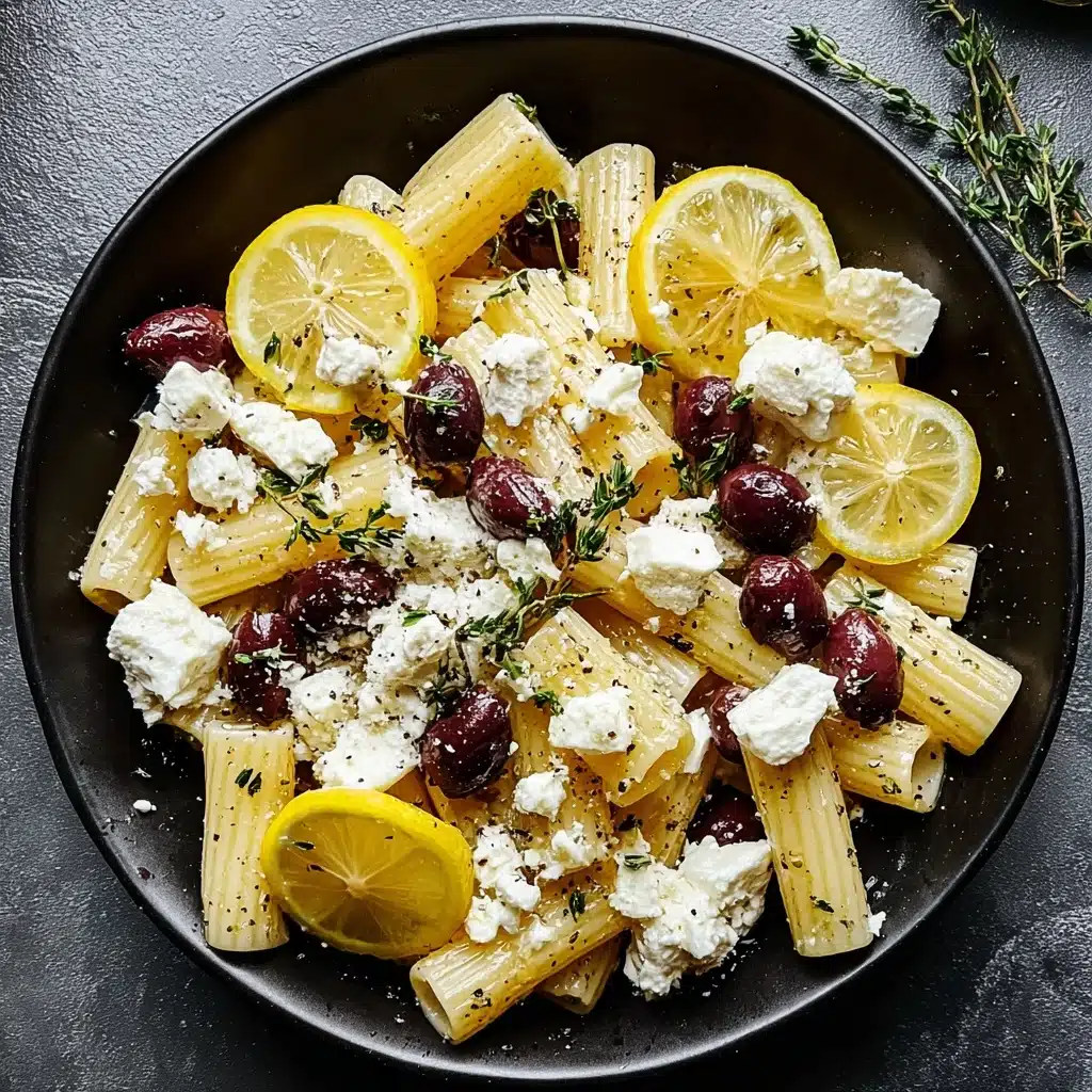 Feta & Cranberry Rigatoni Salad with Lemon Vinaigrette Recipe