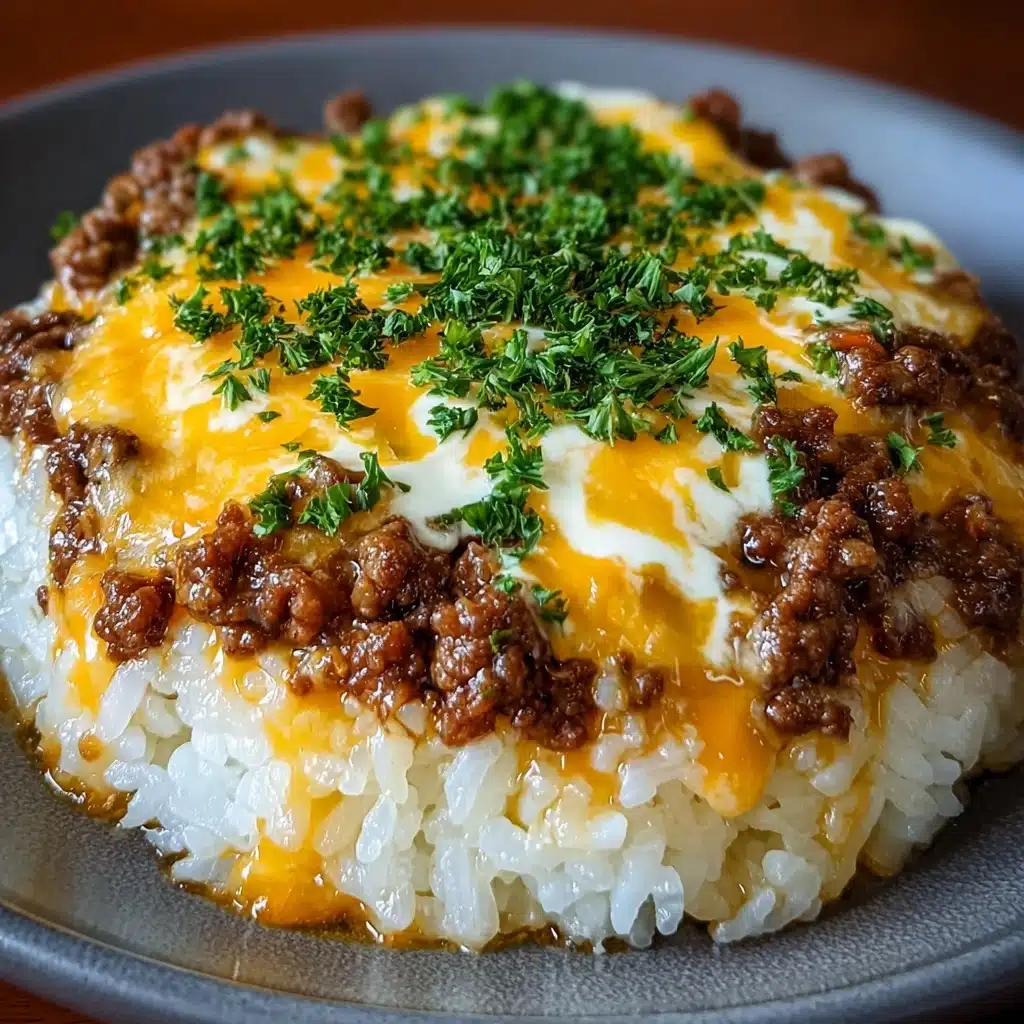 Rice Skillet with Cheddar Parmesan Sauce Recipe - Recipe Image