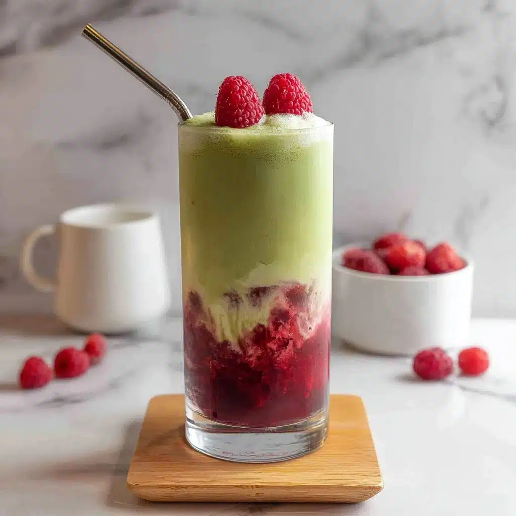 Iced Raspberry Vanilla Matcha Latte Recipe - Recipe Image