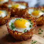 Eggs in Crispy Hash Brown Baskets Recipe