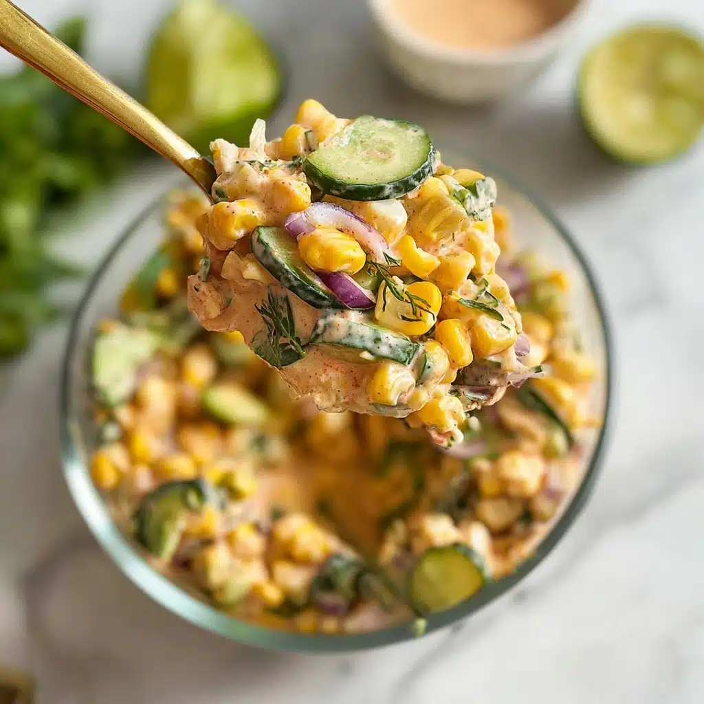 Street Corn Creamy Cucumber Salad Recipe - Recipe Image