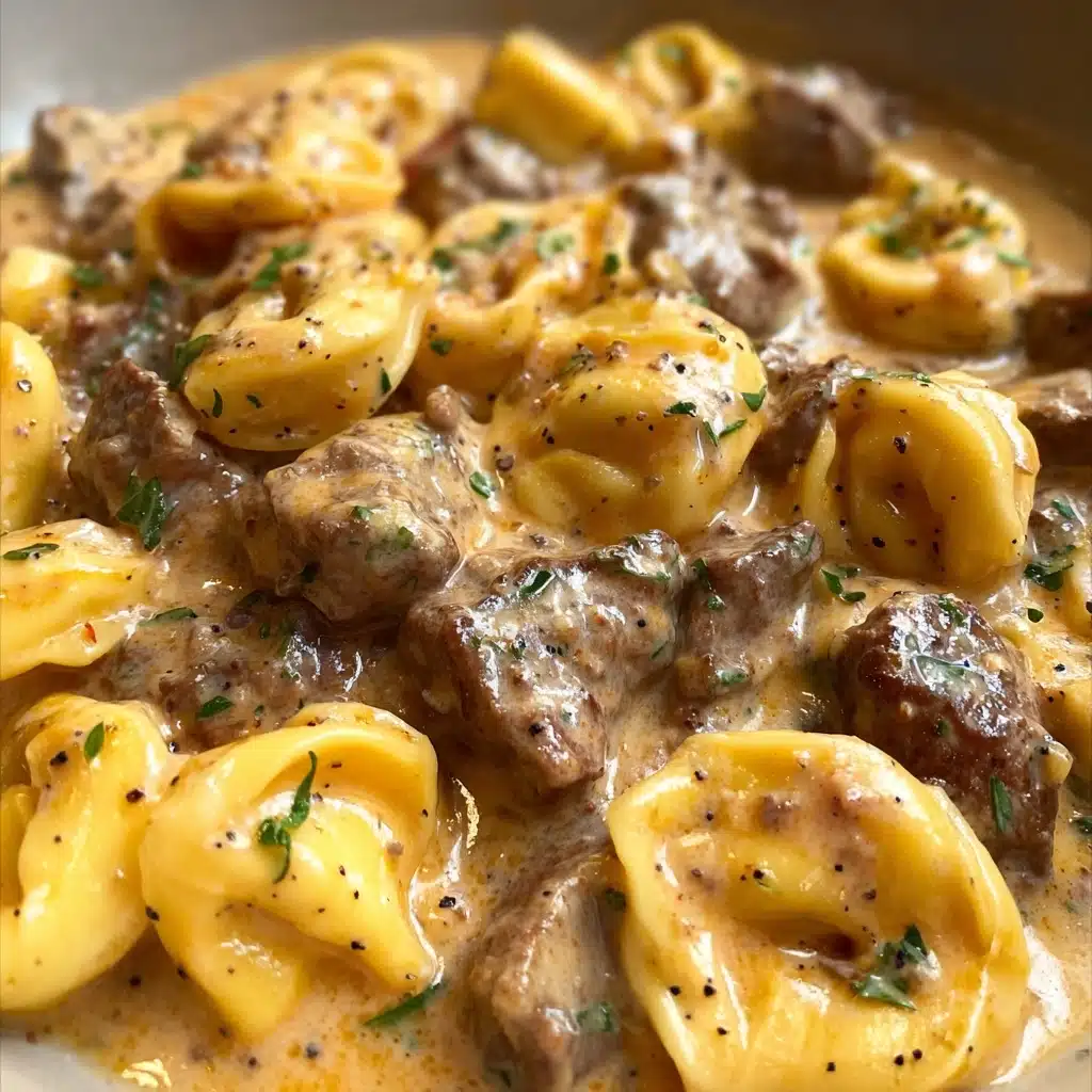 Cheesesteak Tortellini in Creamy Provolone Sauce Recipe