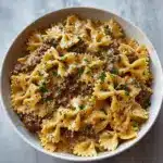 Creamy Parmesan Garlic Beef Bowtie Pasta Recipe