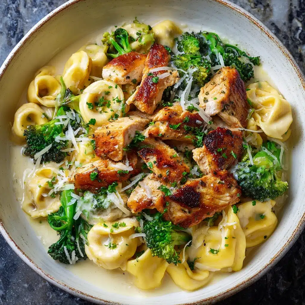 Easy Creamy Tortellini with Chicken and Broccoli Recipe