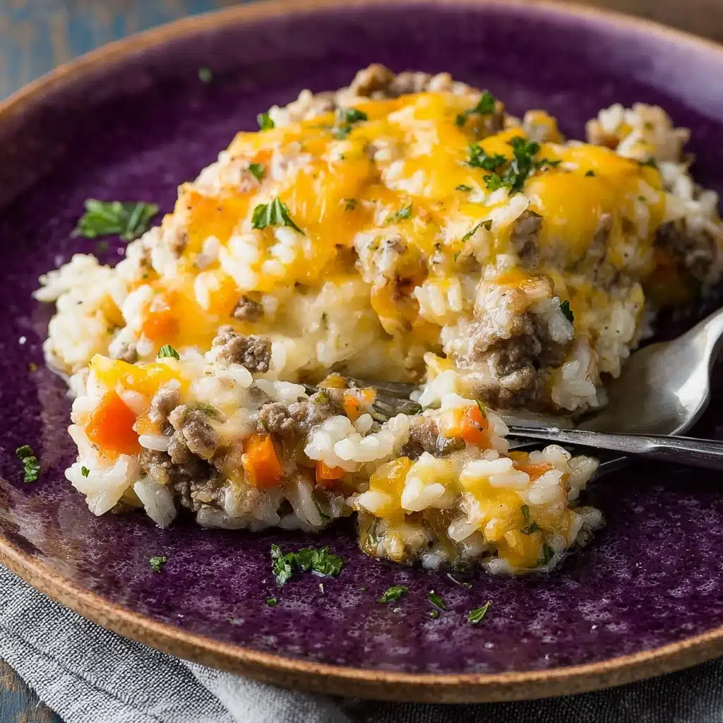 Cheesy Ground Beef and Rice Casserole Recipe - Recipe Image