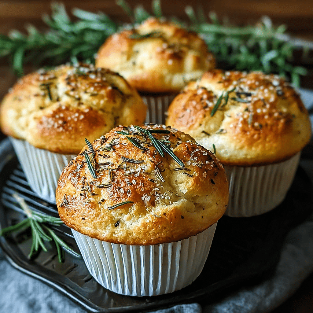 Easy Garlic Rosemary Focaccia Muffins Recipe