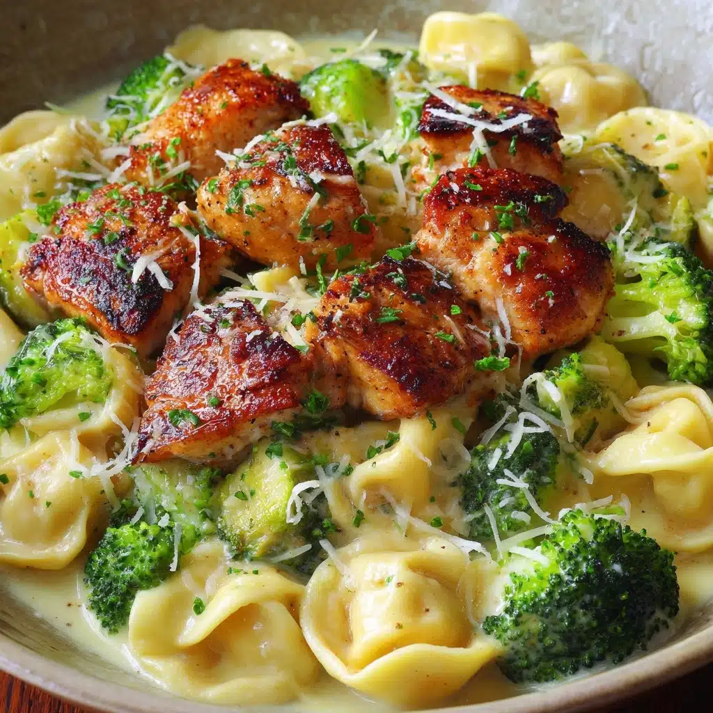 Easy Creamy Tortellini with Chicken and Broccoli Recipe - Recipe Image