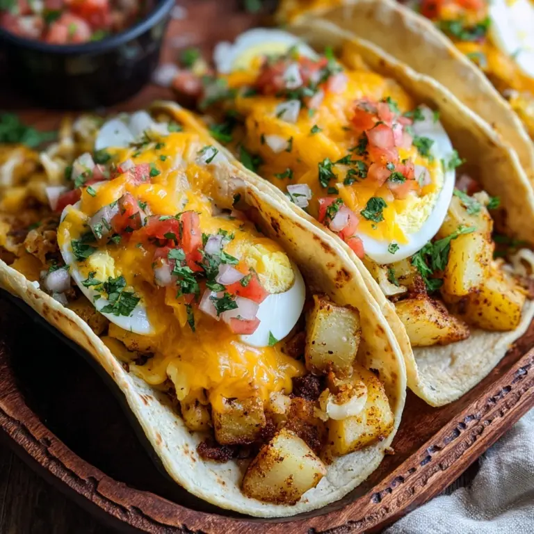 Potato, Egg, and Cheese Breakfast Tacos Recipe