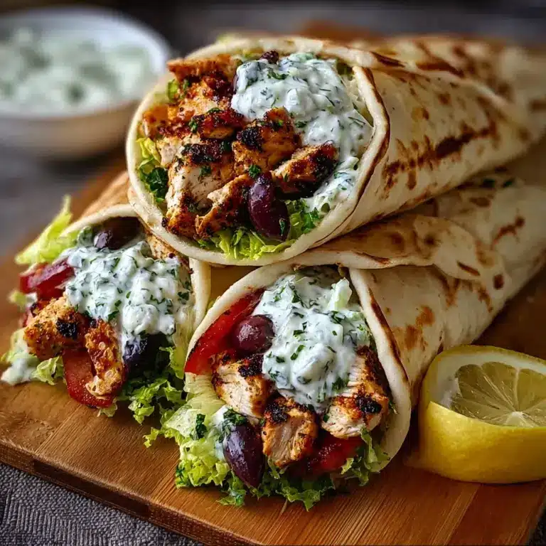Mediterranean Chicken Gyros with Creamy Feta Tzatziki Recipe