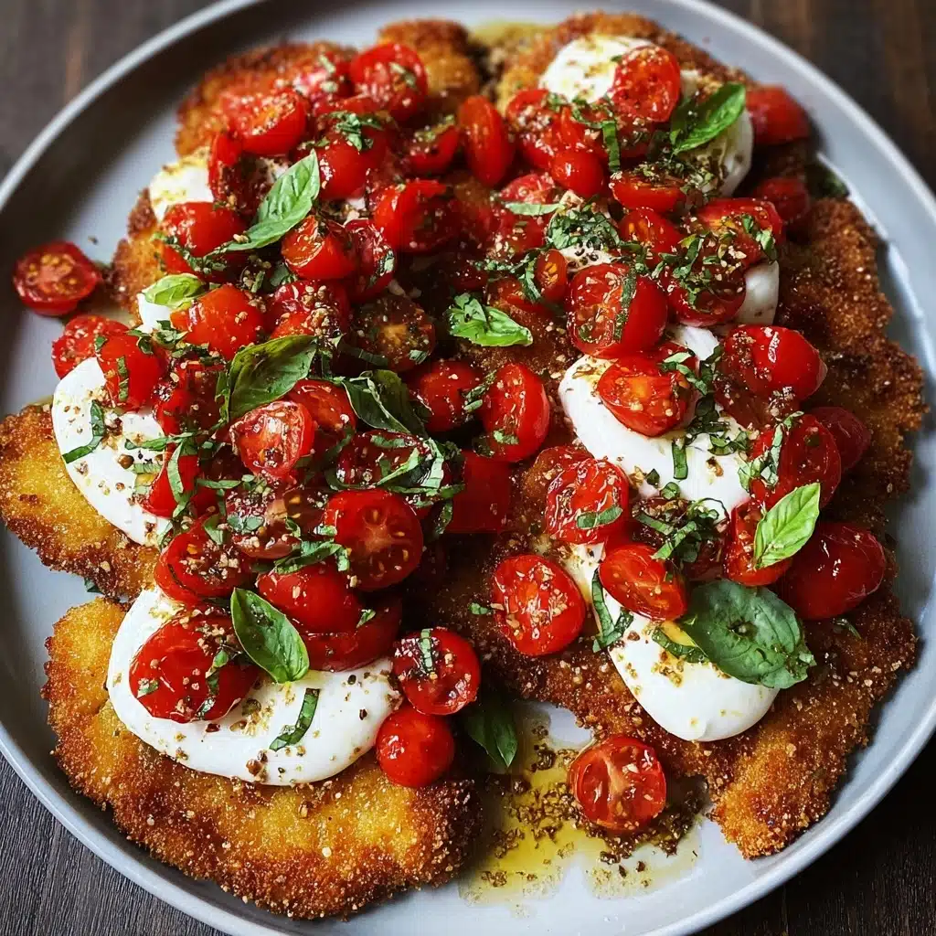 Cutlets with Tomato and Burrata Topping Recipe - Recipe Image