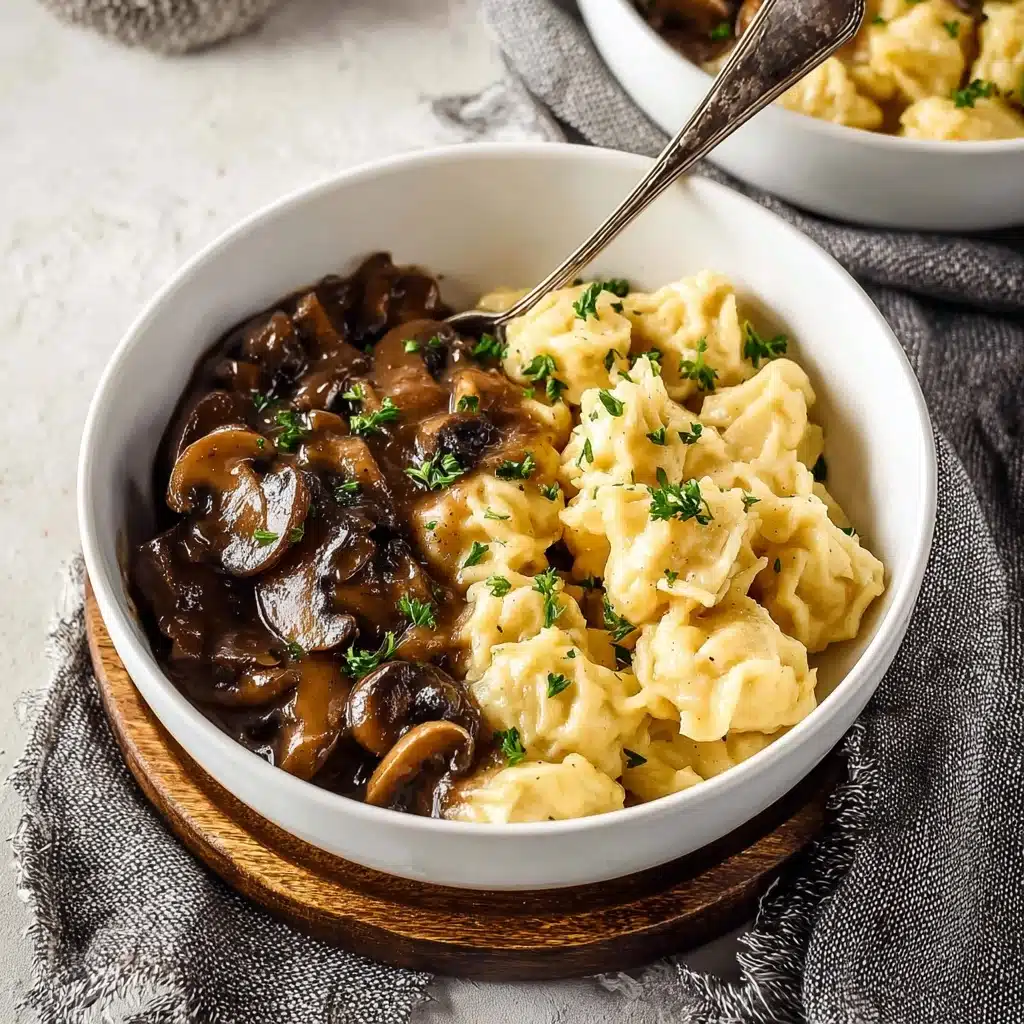 Authentic German Spaetzle with Mushroom Sauce Recipe - Recipe Image