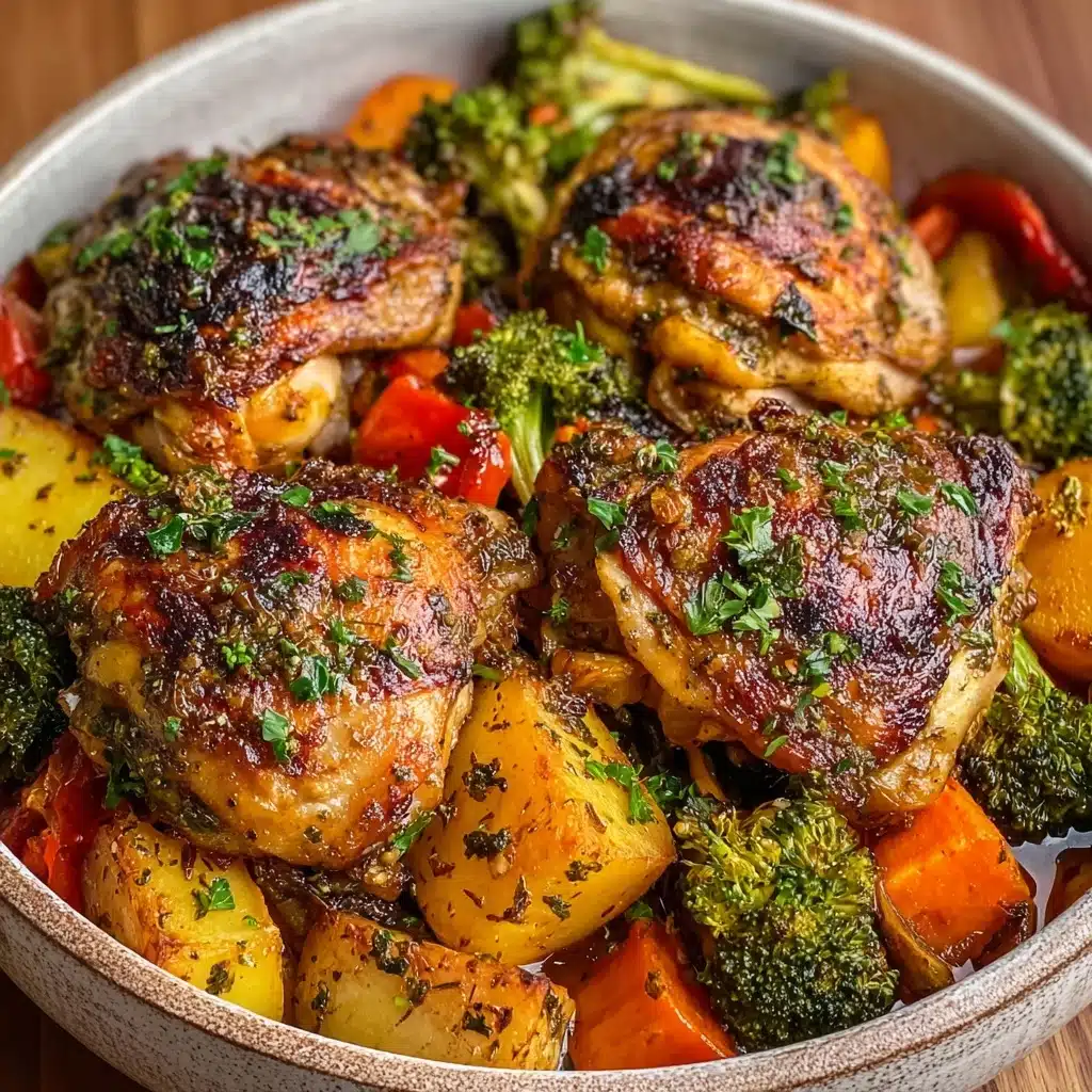 Roasted Garlic Chicken and Vegetables Recipe - Recipe Image