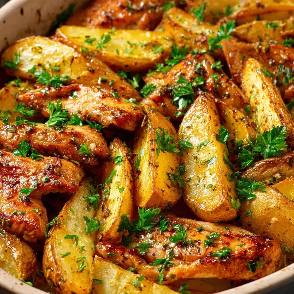 Garlic Chicken and Potatoes Skillet Recipe - Recipe Image