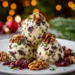Christmas Cranberry Walnut Cheese Balls Recipe