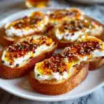 Sweet and Spicy Whipped Feta Crostini with Hot Honey Magic Recipe
