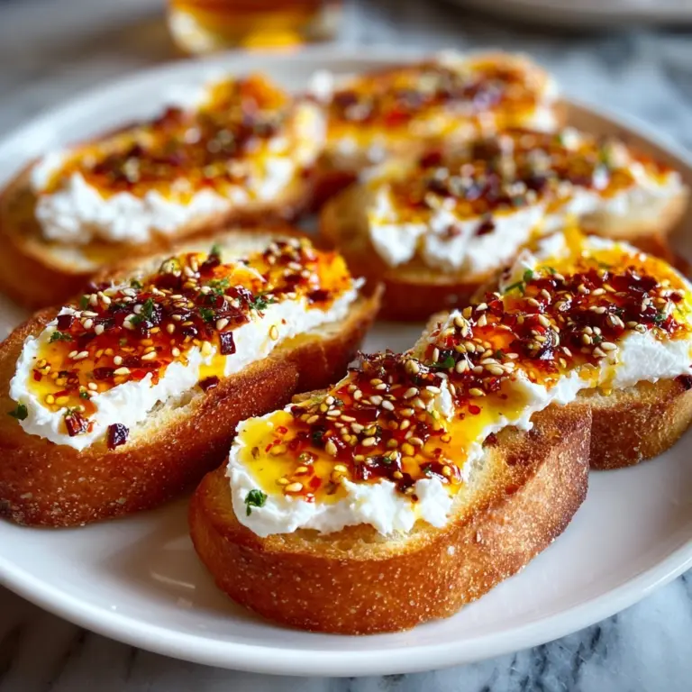 Sweet and Spicy Whipped Feta Crostini with Hot Honey Magic Recipe