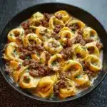 Cheesesteak Tortellini in Rich Provolone Sauce Recipe