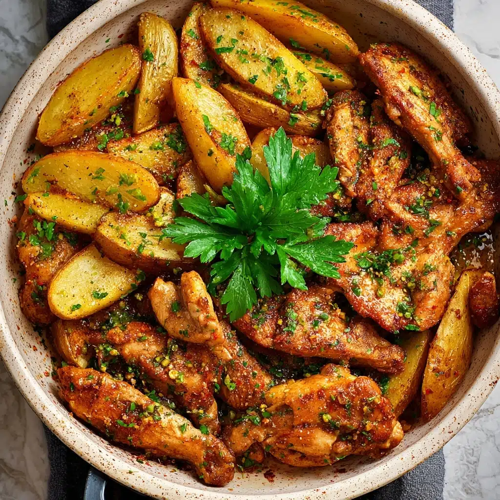 Garlic Chicken and Potatoes Skillet Recipe - Recipe Image