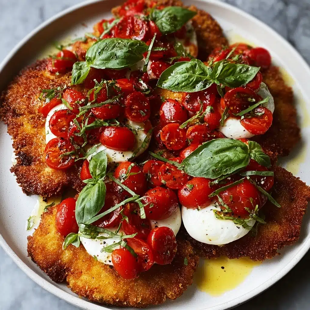 Cutlets with Tomato and Burrata Topping Recipe - Recipe Image