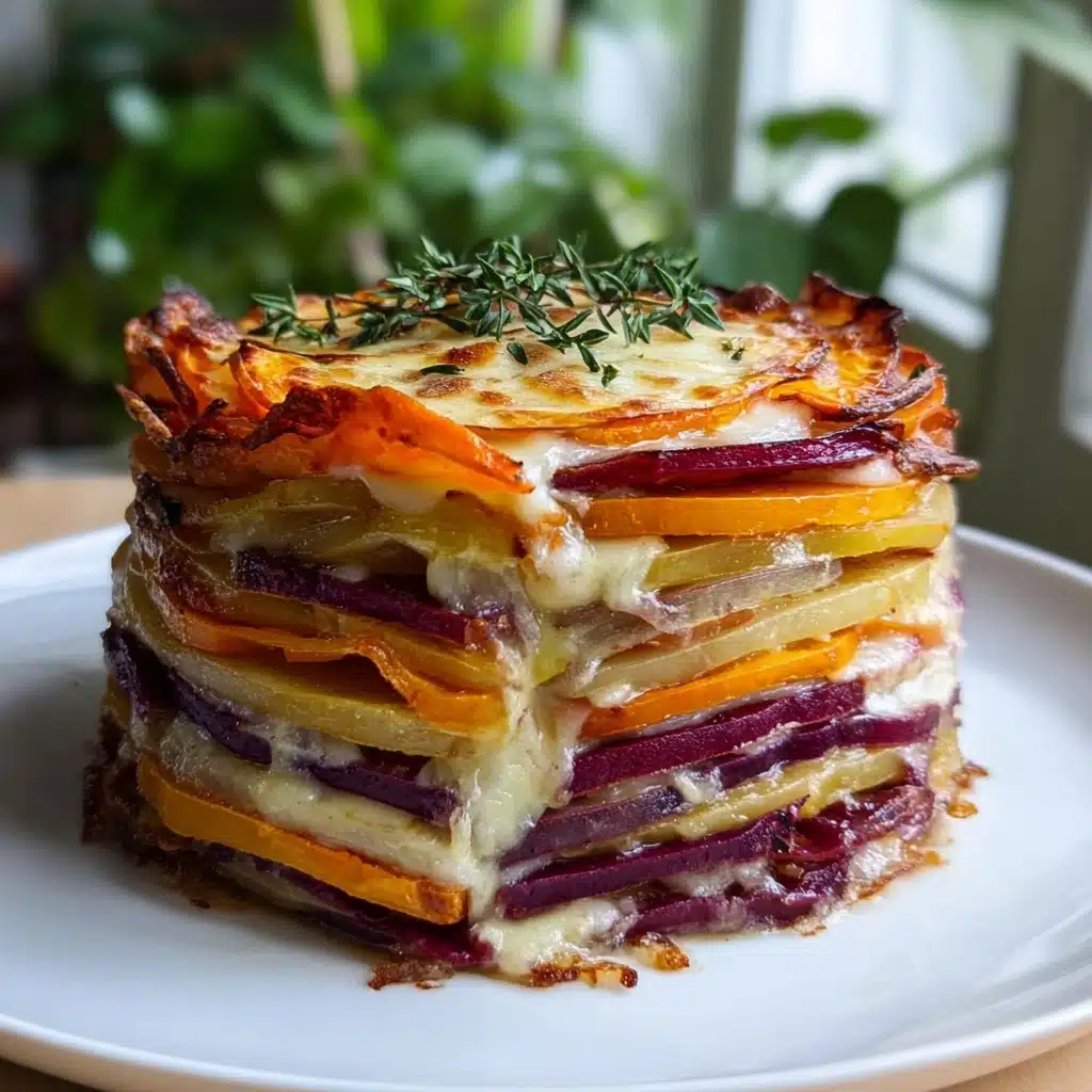 Irresistible Cheesy Root Vegetable Gratin with 3 Layers Recipe - Recipe Image