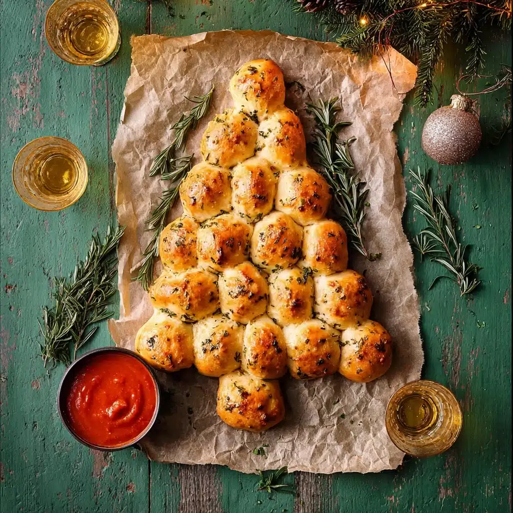 Pull-Apart Cheesy Garlic Christmas Tree Bread Recipe - Recipe Image