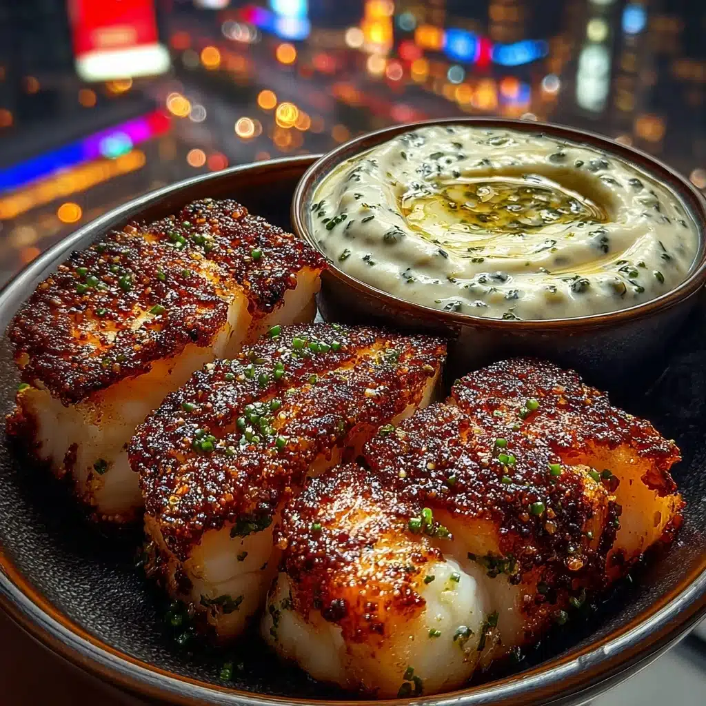 Garlic Butter Cod Bites with Creamy Lemon Herb Dip Recipe - Recipe Image