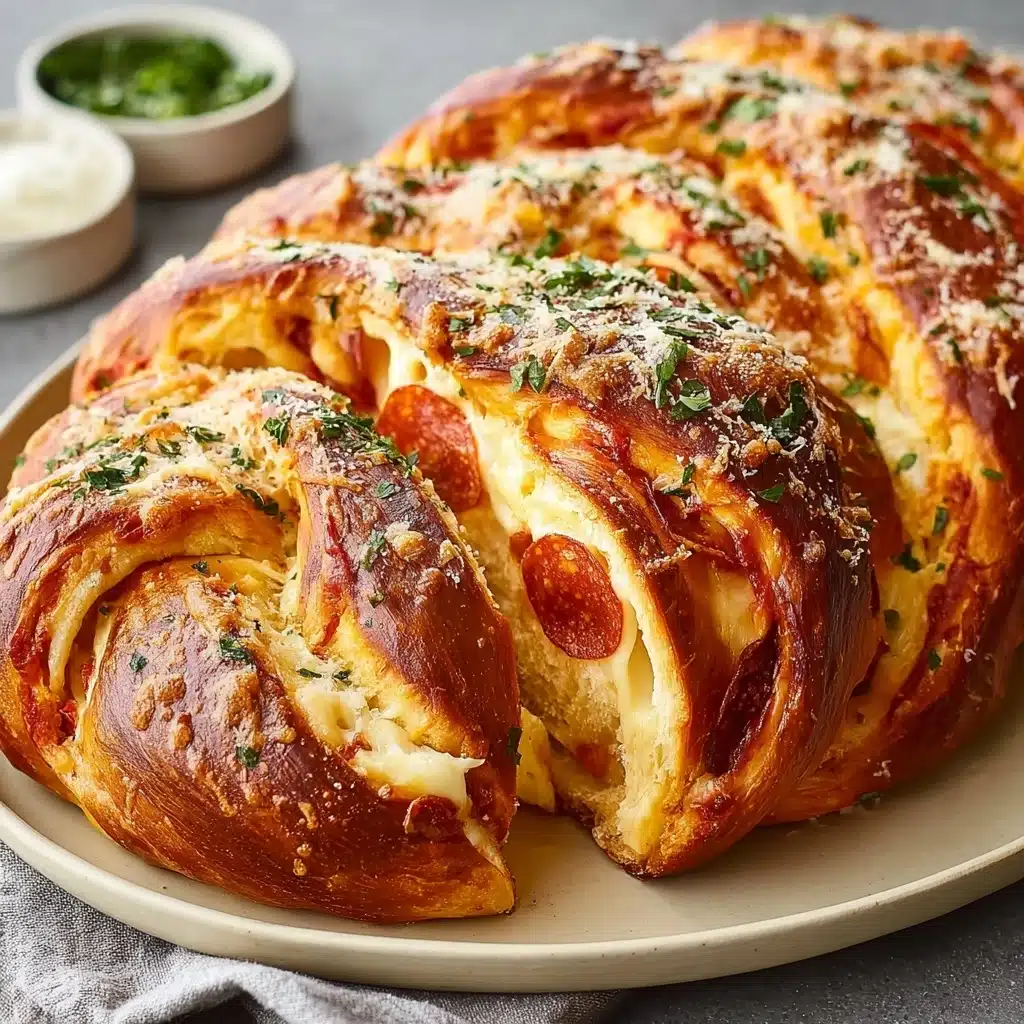 Massive Stuffed Pizza Pretzel Braid Recipe - Recipe Image