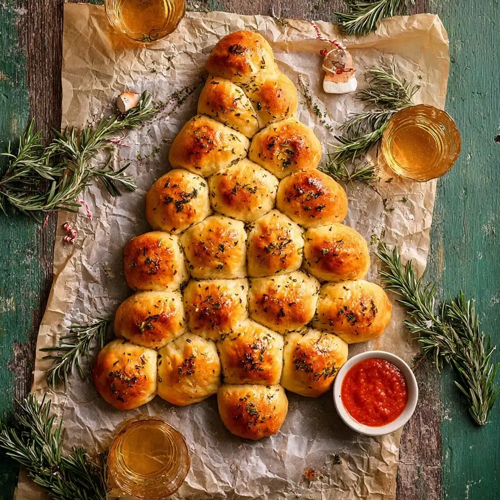 Pull-Apart Cheesy Garlic Christmas Tree Bread Recipe