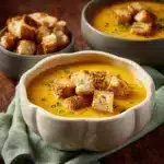Roasted Acorn Squash Soup with Homemade Croutons Recipe