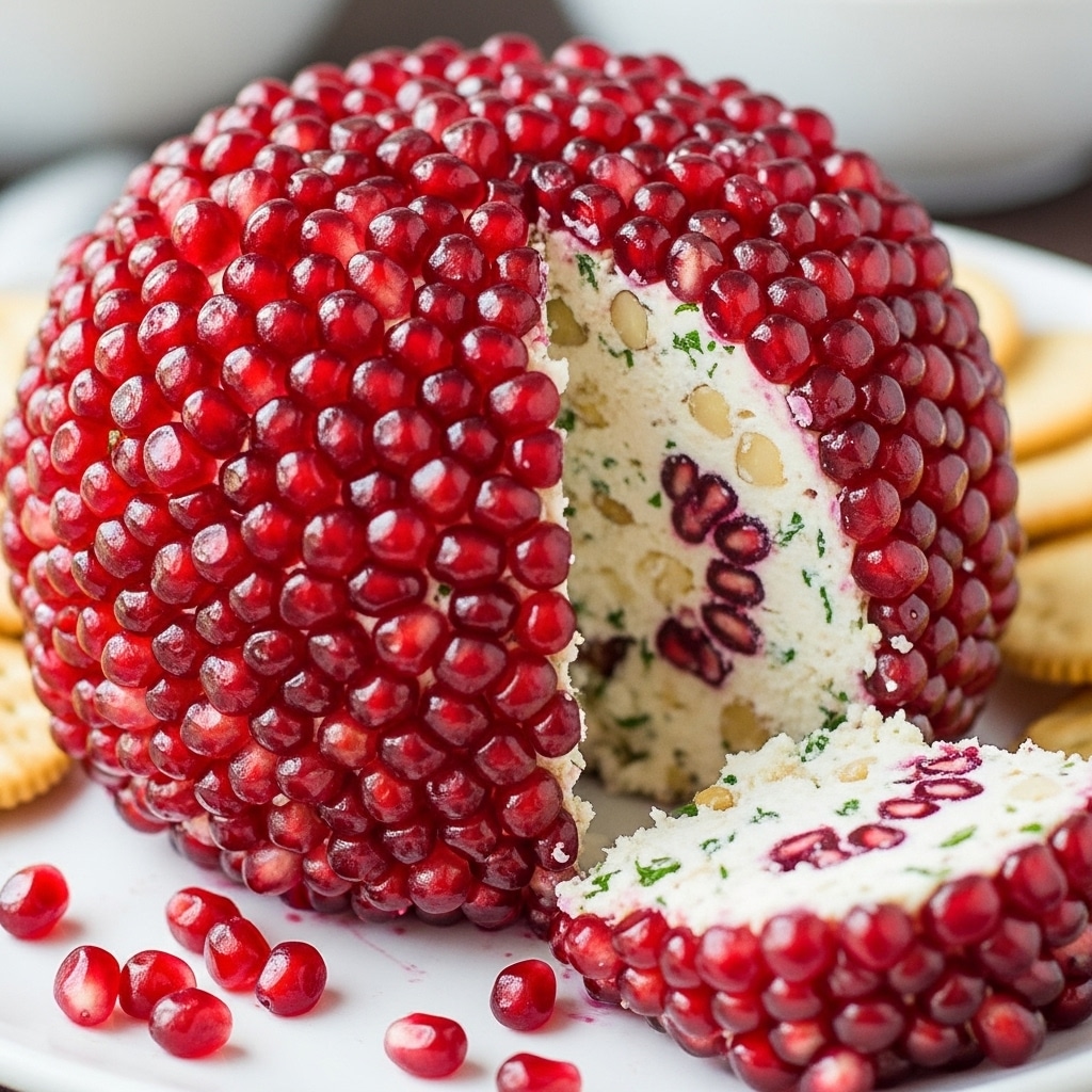 Pomegranate Jeweled Cheeseball Recipe - Recipe Image