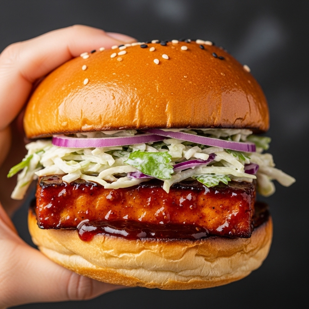 Crispy BBQ Tofu Sandwich Recipe - Recipe Image