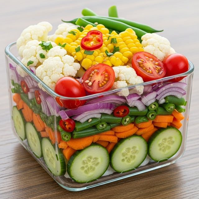 Easy Refrigerator Pickled Vegetables (Crunchy & Tangy!) Recipe - Recipe Image