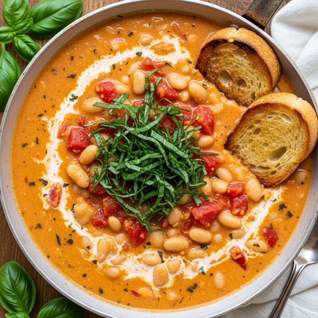 Creamy Tomato White Bean Stew Recipe - Recipe Image