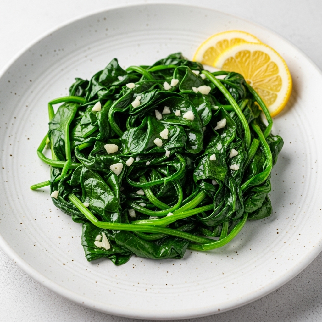 10-Minute Sautéed Spinach with Garlic Recipe - Recipe Image