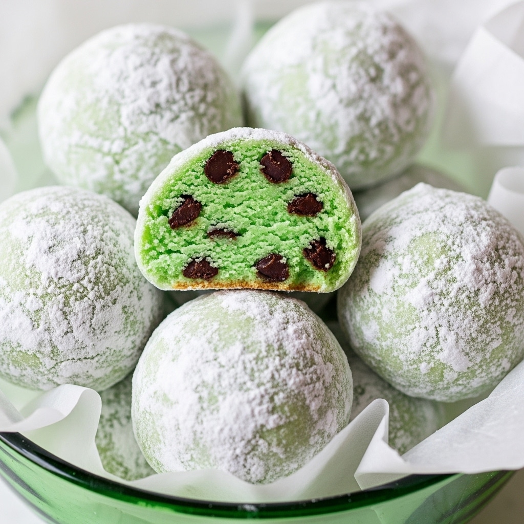 Mint Chocolate Chip Snowball Cookies Recipe - Recipe Image