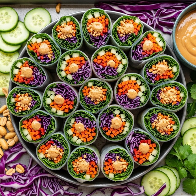 Vegetable Spring Rolls with Peanut Sauce Recipe - Recipe Image