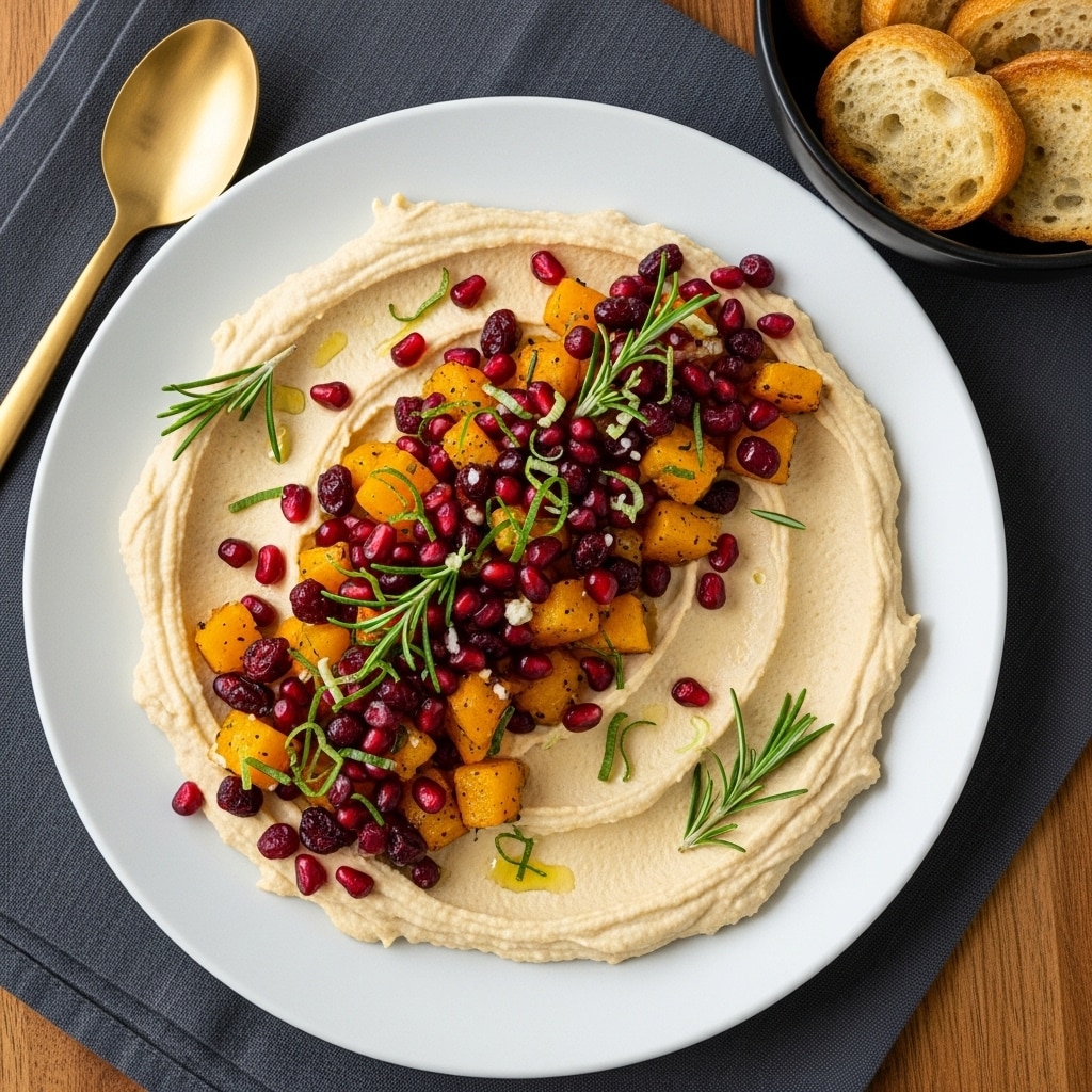 Holiday Butternut Squash Hummus Recipe - Recipe Image