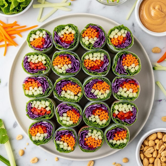 Vegetable Spring Rolls with Peanut Sauce Recipe - Recipe Image