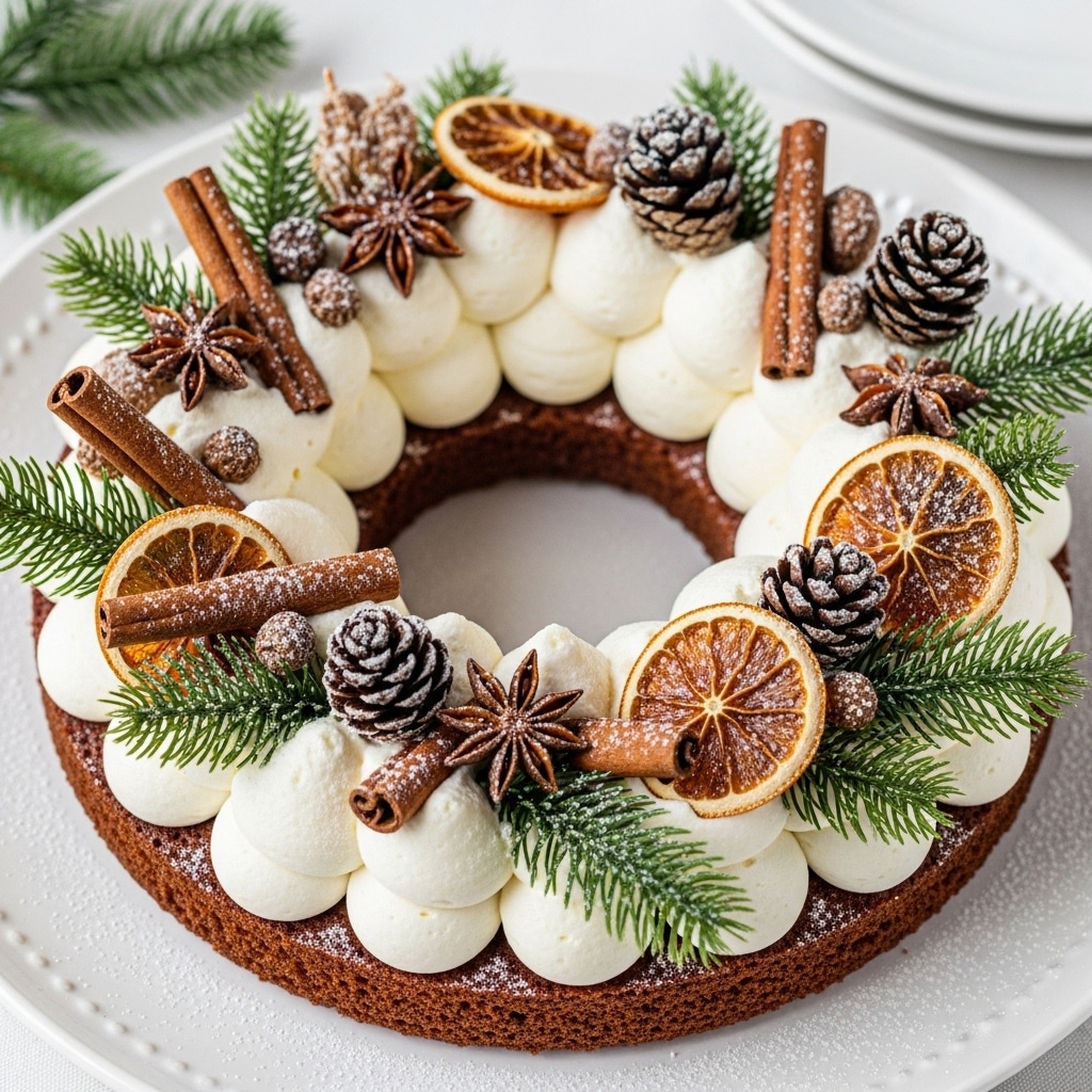 Spiced Gingerbread Wreath Cake – A Cozy Holiday Delight! Recipe - Recipe Image