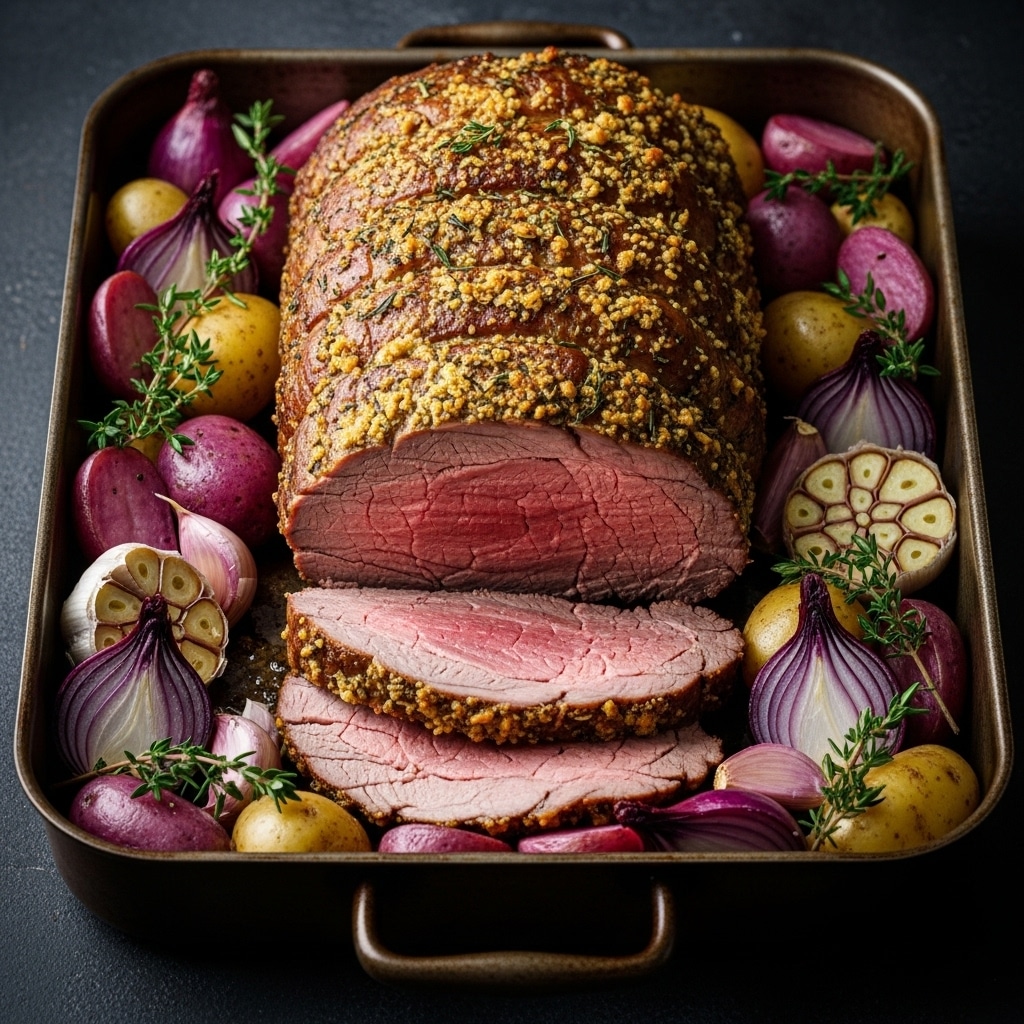 Garlic Butter Herb Roast Beef Recipe - Recipe Image