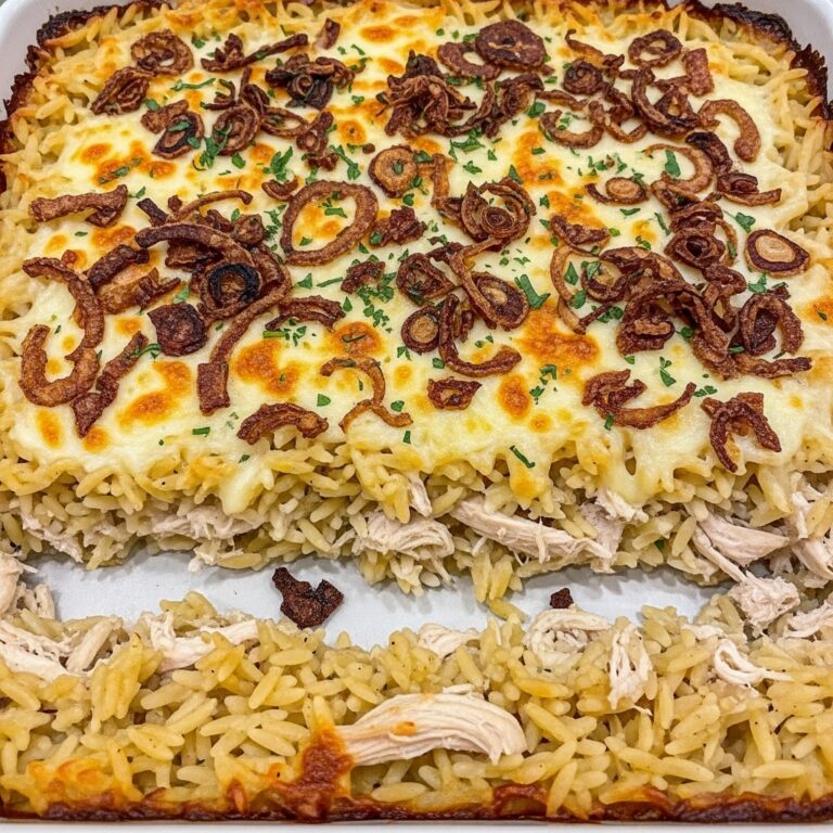 French Onion Chicken Orzo Casserole Recipe