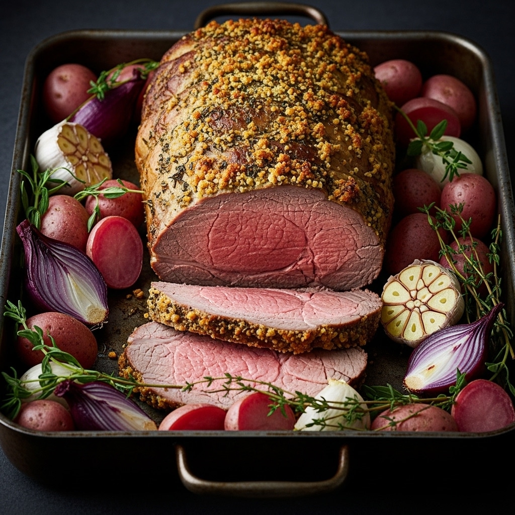 Garlic Butter Herb Roast Beef Recipe - Recipe Image
