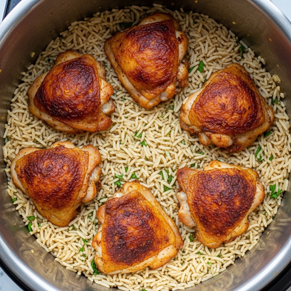 Instant Pot Garlic Herb Chicken and Rice Recipe - Recipe Image