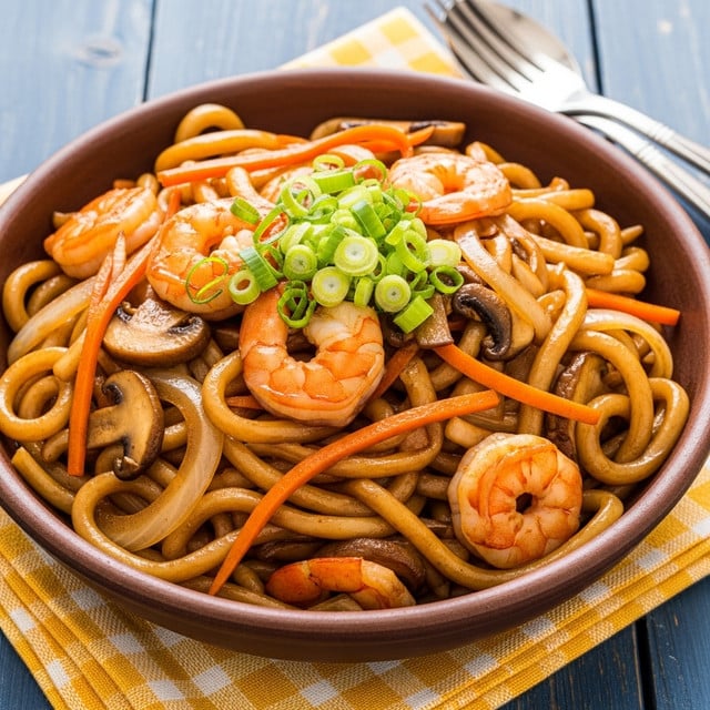 Yaki Udon with Shrimp Recipe - Recipe Image