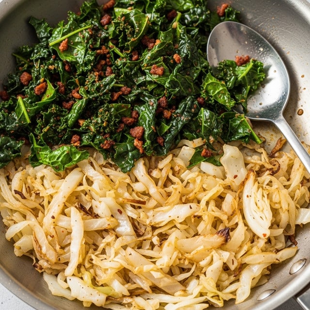 Garlic Sautéed Cabbage Kale Skillet Recipe
