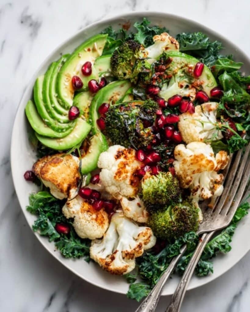 Roasted Cauliflower and Broccoli Salad with Lemon Tahini Dressing Recipe